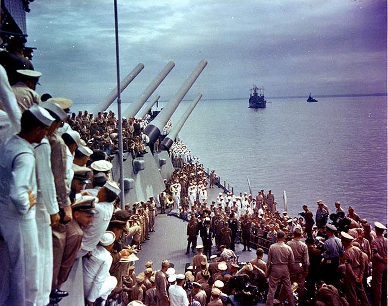 17 - USS MISSOURI during the serrender ceremony.jpg